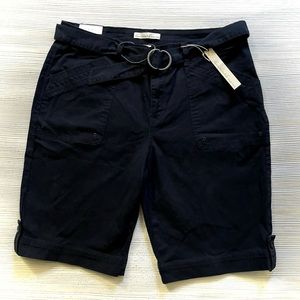 Gloria Vanderbilt Navy Blue Shorts Khaki Unltd Size 14